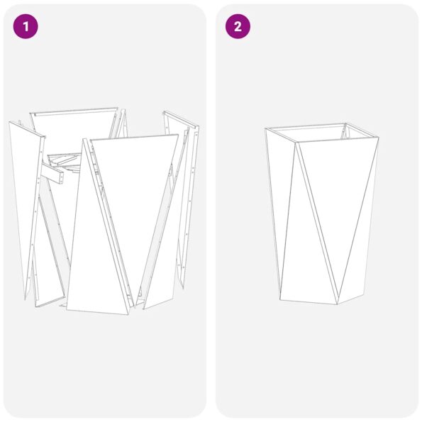 vidaXL Hrantík 2 pcs Biela 40 x 40 x 75 cm Oceľ – Obrázok 9