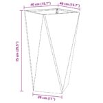 vidaXL Hrantík 2 pcs Antracit 40 x 40 x 75 cm Oceľ – Obrázok 11