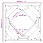 vidaXL Hrantík 2 pcs Olivová zelená 40 x 40 x 75 cm Oceľ – Obrázok 12