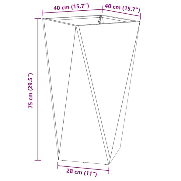 vidaXL Hrantík 2 pcs Strieborná 40 x 40 x 75 cm Pozinkovaná oceľ – Obrázok 11
