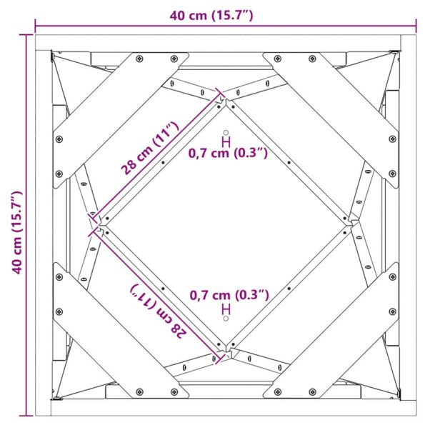 vidaXL Hrantík 2 pcs Strieborná 40 x 40 x 75 cm Pozinkovaná oceľ – Obrázok 12