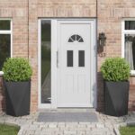 vidaXL Hrantík 2 pcs Čierna 50 x 50 x 75 cm Oceľ