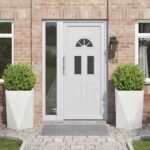 vidaXL Hrantík 2 pcs Biela 50 x 50 x 75 cm Oceľ