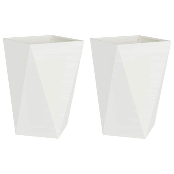 vidaXL Hrantík 2 pcs Biela 50 x 50 x 75 cm Oceľ – Obrázok 2