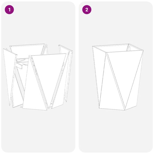 vidaXL Hrantík 2 pcs Biela 50 x 50 x 75 cm Oceľ – Obrázok 9