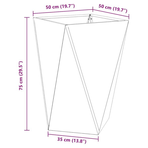 vidaXL Hrantík Antracit 50 x 50 x 75 cm Oceľ – Obrázok 10