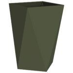 vidaXL Hrantík 2 pcs Olivová zelená 50 x 50 x 75 cm Oceľ – Obrázok 5