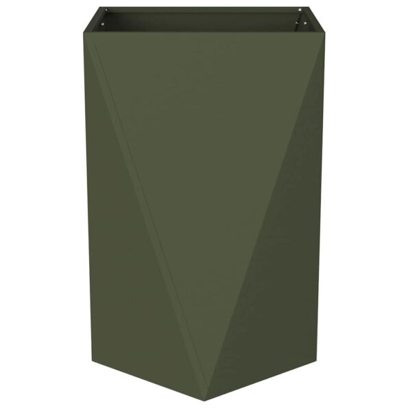 vidaXL Hrantík 2 pcs Olivová zelená 50 x 50 x 75 cm Oceľ – Obrázok 6