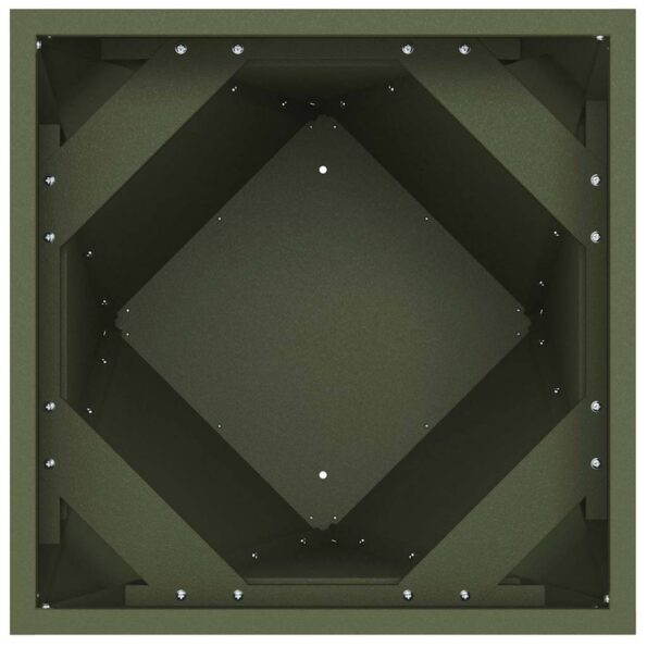 vidaXL Hrantík 2 pcs Olivová zelená 50 x 50 x 75 cm Oceľ – Obrázok 7