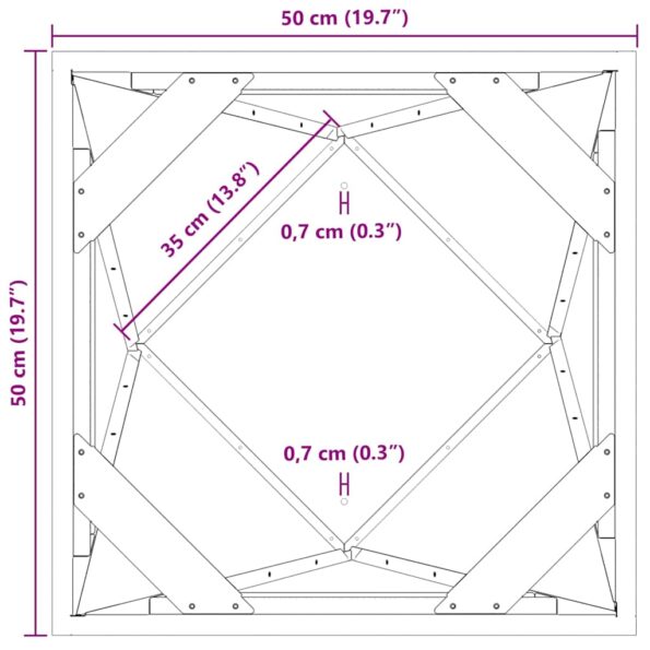 vidaXL Hrantík Strieborná 50 x 50 x 75 cm Nerezová oceľ – Obrázok 11