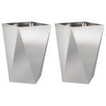 vidaXL Hrantík 2 pcs Strieborná 50 x 50 x 75 cm Nerezová oceľ – Obrázok 2