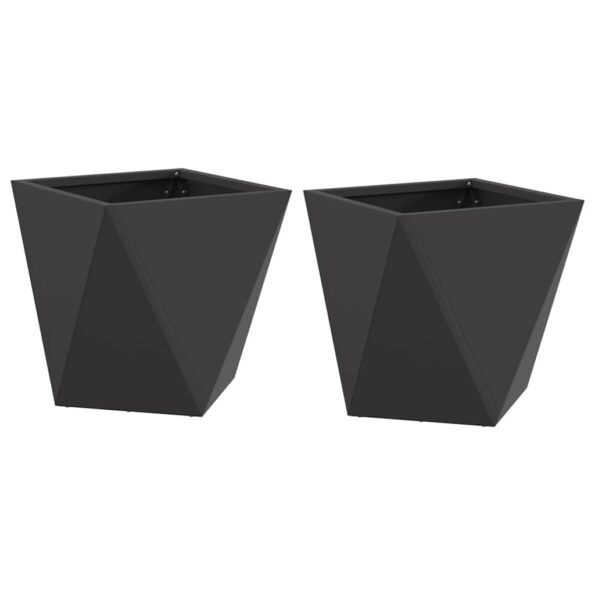vidaXL Hrantík 2 pcs Čierna 30 x 30 x 30 cm Oceľ – Obrázok 2