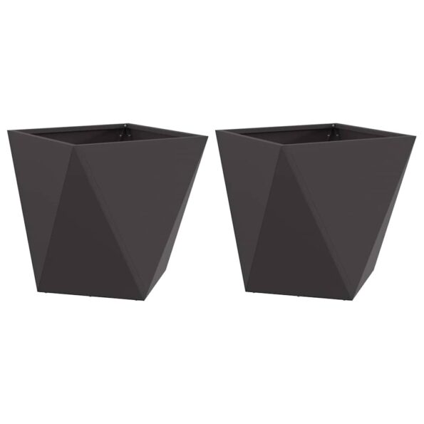 vidaXL Hrantík 2 pcs Čierna 40 x 40 x 40 cm Oceľ – Obrázok 2