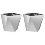 vidaXL Hrantík 2 pcs Strieborná 40 x 40 x 40 cm Pozinkovaná oceľ – Obrázok 2