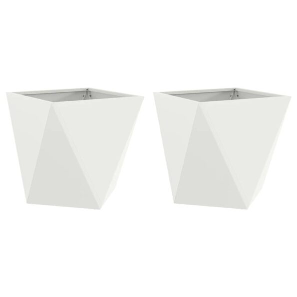 vidaXL Hrantík 2 pcs Biela 50 x 50 x 50 cm Oceľ – Obrázok 2