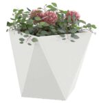 vidaXL Hrantík 2 pcs Biela 50 x 50 x 50 cm Oceľ – Obrázok 3