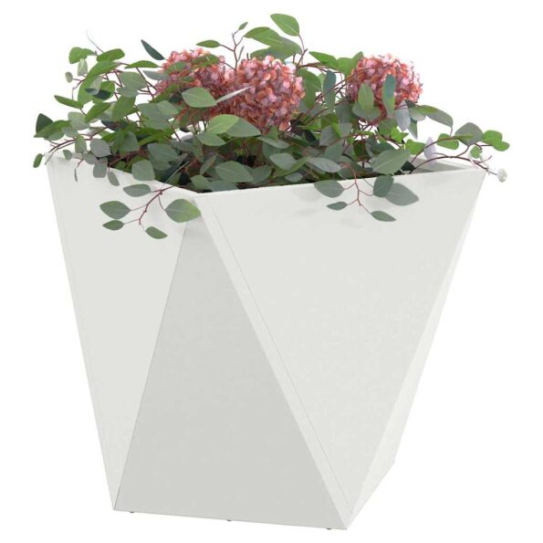 vidaXL Hrantík 2 pcs Biela 50 x 50 x 50 cm Oceľ – Obrázok 3