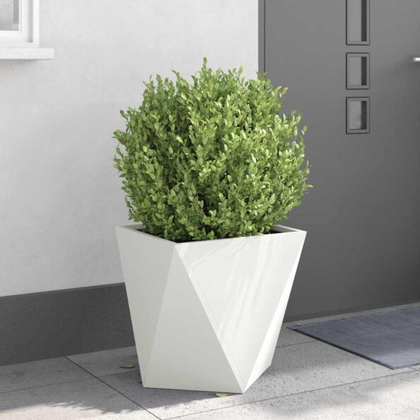 vidaXL Hrantík 2 pcs Biela 50 x 50 x 50 cm Oceľ – Obrázok 4