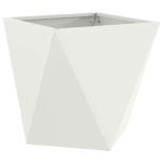vidaXL Hrantík 2 pcs Biela 50 x 50 x 50 cm Oceľ – Obrázok 5