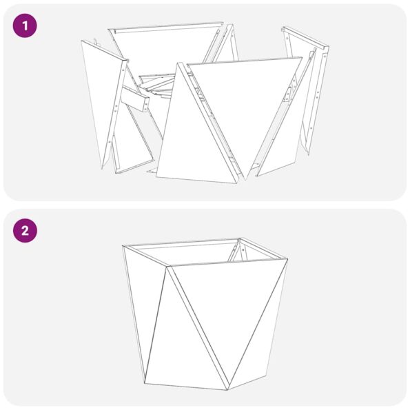 vidaXL Hrantík 2 pcs Biela 50 x 50 x 50 cm Oceľ – Obrázok 9