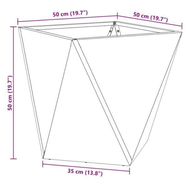 vidaXL Hrantík Antracit 50 x 50 x 50 cm Oceľ – Obrázok 10