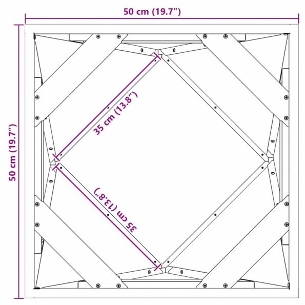 vidaXL Hrantík 2 pcs Antracit 50 x 50 x 50 cm Oceľ – Obrázok 12