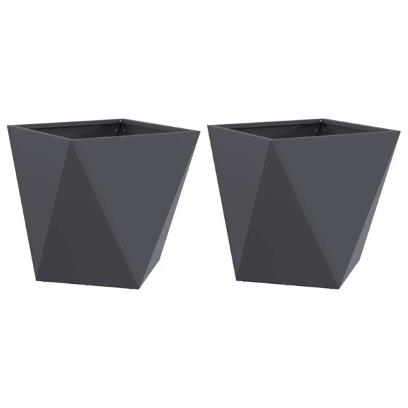vidaXL Hrantík 2 pcs Antracit 50 x 50 x 50 cm Oceľ – Obrázok 2