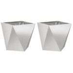 vidaXL Hrantík 2 pcs Strieborná 50 x 50 x 50 cm Nerezová oceľ – Obrázok 2