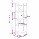 vidaXL Regál na knihy Dymová dub 56 x 34 x 171 cm Kompozitné drevo – Obrázok 11