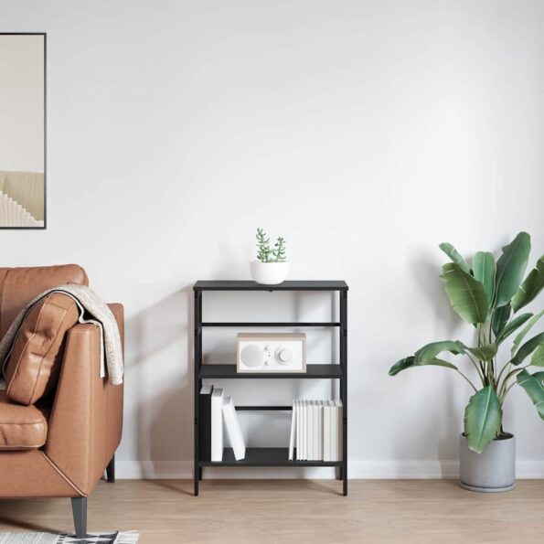 vidaXL Regál na knihy Čierny dub 60 x 29,5 x 81 cm Kompozitné drevo – Obrázok 4