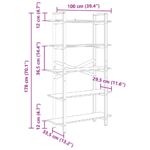 vidaXL Regál na knihy Remeselný dub 100 x 33,5 x 178 cm – Obrázok 11