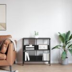 vidaXL Regál na knihy Čierny dub 82 x 32 x 79 cm Kompozitné drevo – Obrázok 4