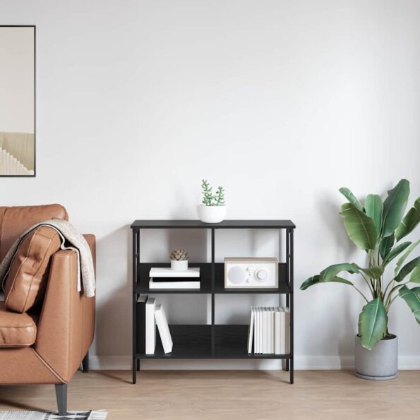 vidaXL Regál na knihy Čierny dub 82 x 32 x 79 cm Kompozitné drevo – Obrázok 4