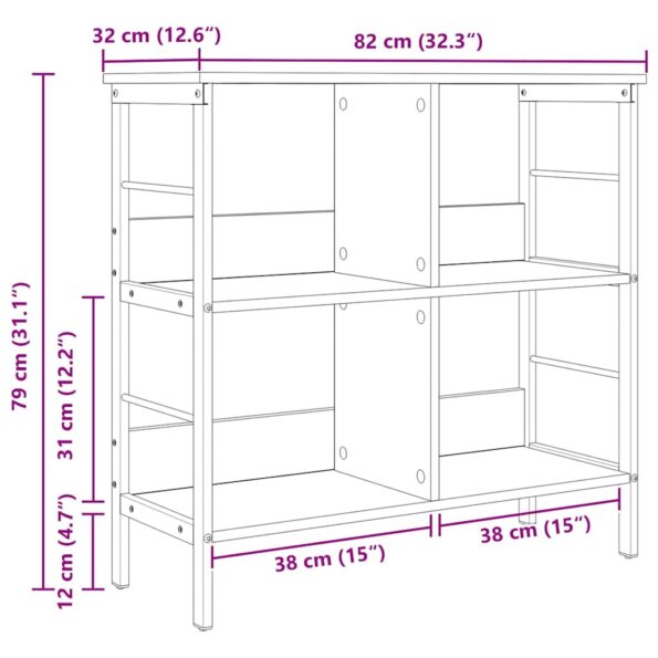 vidaXL Regál na knihy Sonoma dub 82 x 32 x 79 cm Kompozitné drevo – Obrázok 11