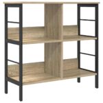 vidaXL Regál na knihy Sonoma dub 82 x 32 x 79 cm Kompozitné drevo – Obrázok 2