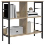 vidaXL Regál na knihy Sonoma dub 82 x 32 x 79 cm Kompozitné drevo – Obrázok 3
