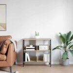 vidaXL Regál na knihy Sonoma dub 82 x 32 x 79 cm Kompozitné drevo – Obrázok 4