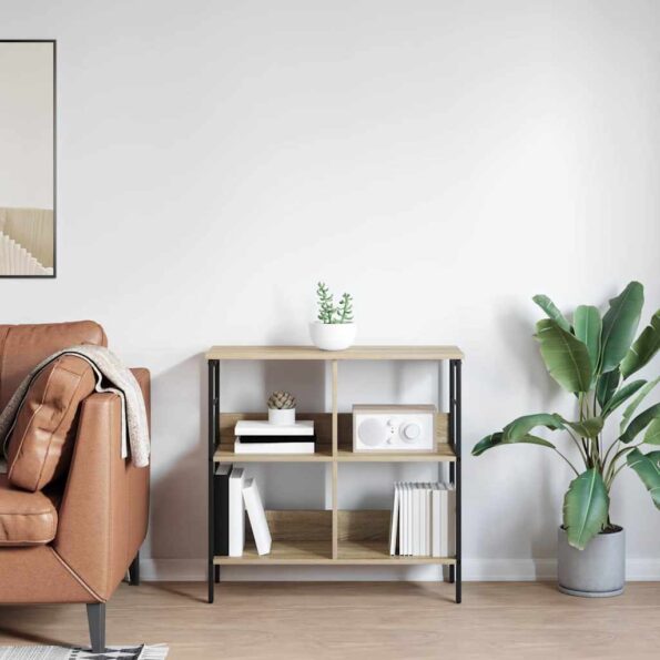 vidaXL Regál na knihy Sonoma dub 82 x 32 x 79 cm Kompozitné drevo – Obrázok 4