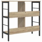 vidaXL Regál na knihy Sonoma dub 82 x 32 x 79 cm Kompozitné drevo – Obrázok 7