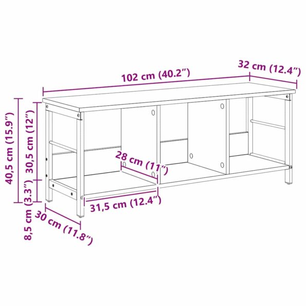 vidaXL Regál na knihy Čierny dub 102 x 32 x 40,5 cm Kompozitné drevo – Obrázok 11