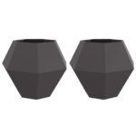 vidaXL Hrantík 2 pcs Čierna 100 x 100 x 80 cm Oceľ – Obrázok 2