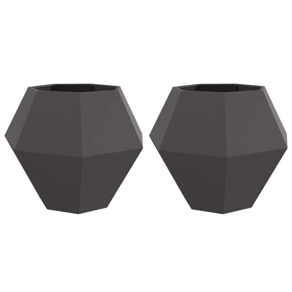 vidaXL Hrantík 2 pcs Čierna 100 x 100 x 80 cm Oceľ – Obrázok 2