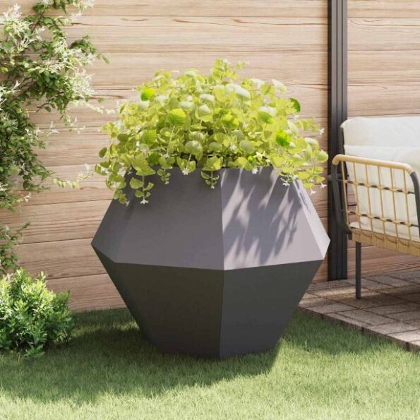 vidaXL Hrantík 2 pcs Čierna 100 x 100 x 80 cm Oceľ – Obrázok 4