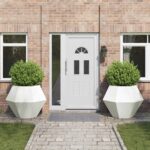 vidaXL Hrantík 2 pcs Biela 100 x 100 x 80 cm Oceľ