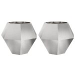 vidaXL Hrantík 2 pcs Strieborná 100 x 100 x 80 cm Nerezová oceľ – Obrázok 2