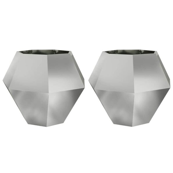 vidaXL Hrantík 2 pcs Strieborná 100 x 100 x 80 cm Pozinkovaná oceľ – Obrázok 2
