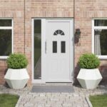 vidaXL Hrantík 2 pcs Biela 75 x 75 x 60 cm Oceľ