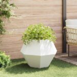 vidaXL Hrantík 2 pcs Biela 75 x 75 x 60 cm Oceľ – Obrázok 4