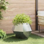 vidaXL Hrantík 2 pcs Strieborná 75 x 75 x 60 cm Nerezová oceľ – Obrázok 4