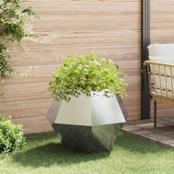 vidaXL Hrantík 2 pcs Strieborná 75 x 75 x 60 cm Nerezová oceľ – Obrázok 4